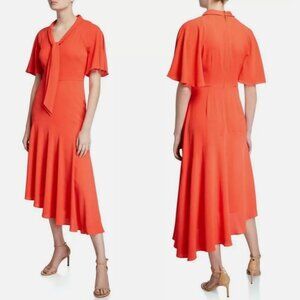 Maggie London Asymmetrical Crepe Midi Dress Size 2